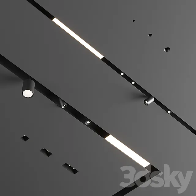 Flexalighting Linear and Trimless downlights 3DModel