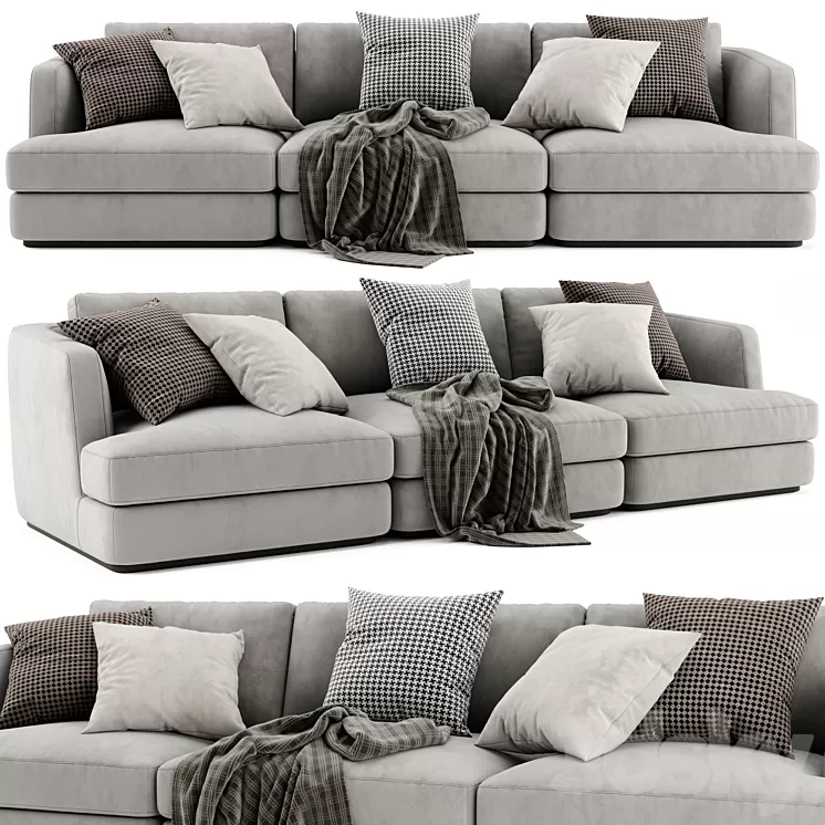 Flexform Barret 3 Seats Sofa 3D Model Free