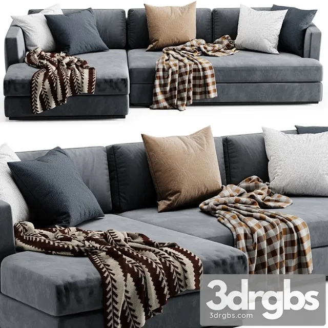 Flexform Barret Chaise Longue Sofa 3D Model Free