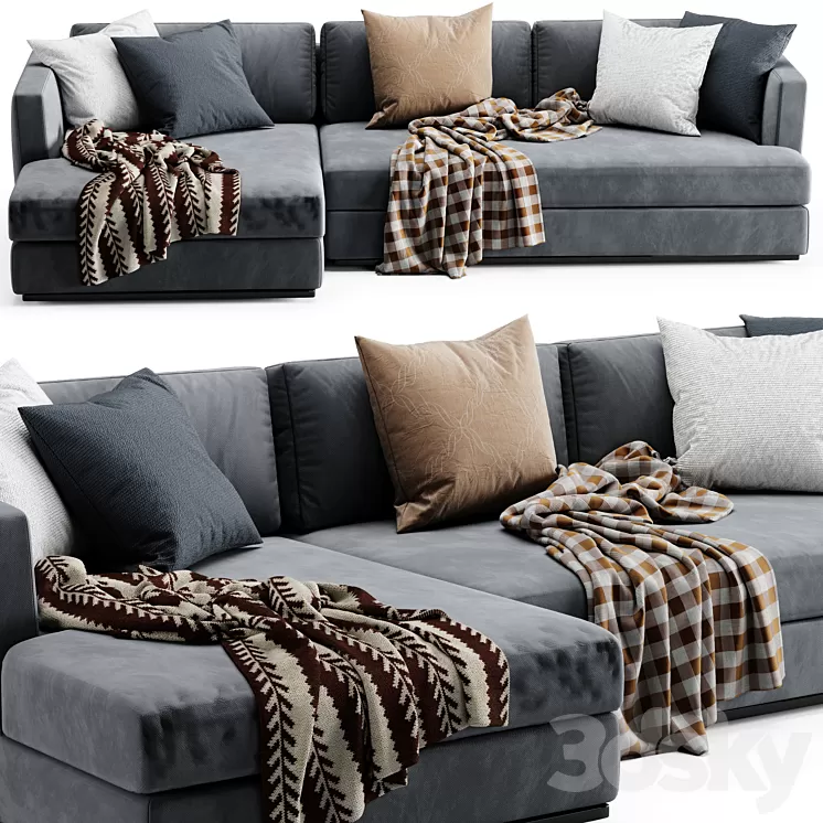 Flexform Barret Chaise Longue Sofa 3D Model Free