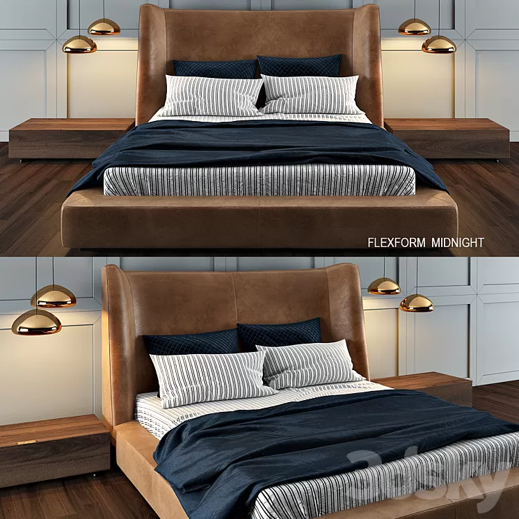 Flexform bed MIDNIGHT 3D Model
