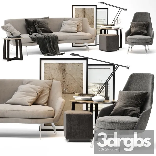 Flexform Buscio Sofa B 3D Model Free