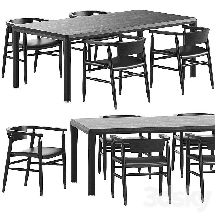 Flexform Dining Set 3D Model Free