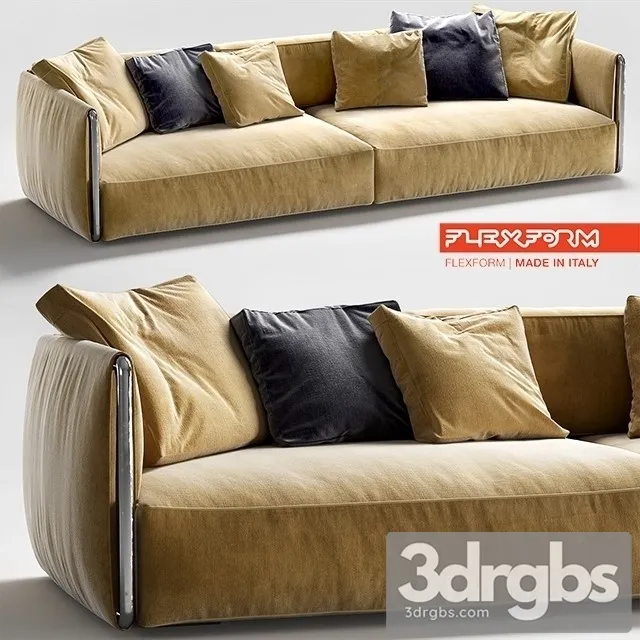 Flexform Edmond sofa 02 3D Model Free