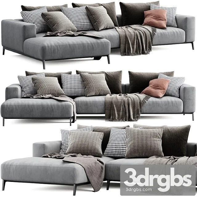 Flexform ettore chaise longue 2 3D Model Free