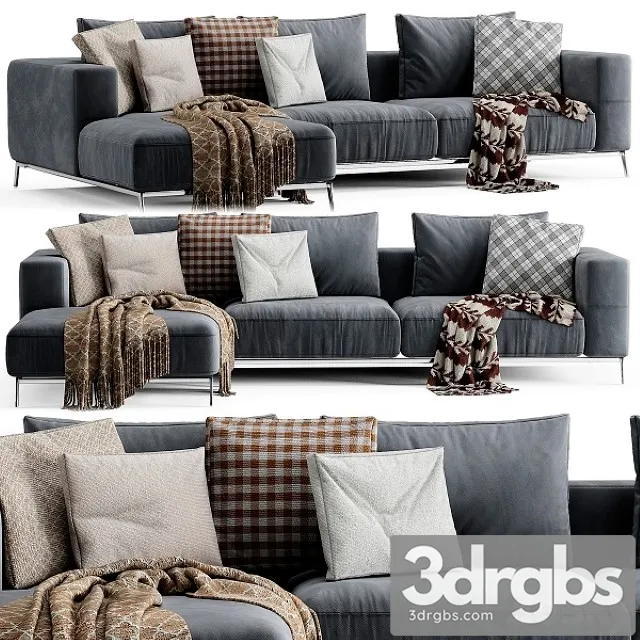 Flexform Ettore Chaise Longue Sofa 2 3D Model Download