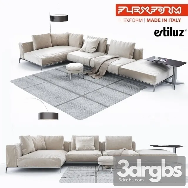 Flexform Ettore Sofa 3D Model Free