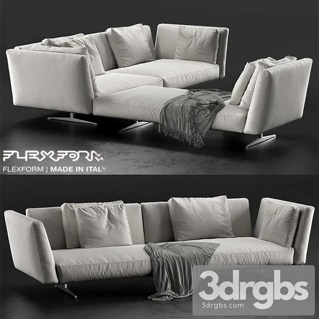 Flexform Evergreen Sofa 02 3D Model Free