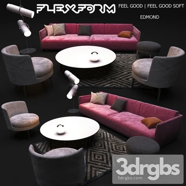 Flexform Feed Good Soft Edmond Set 3D Model Download