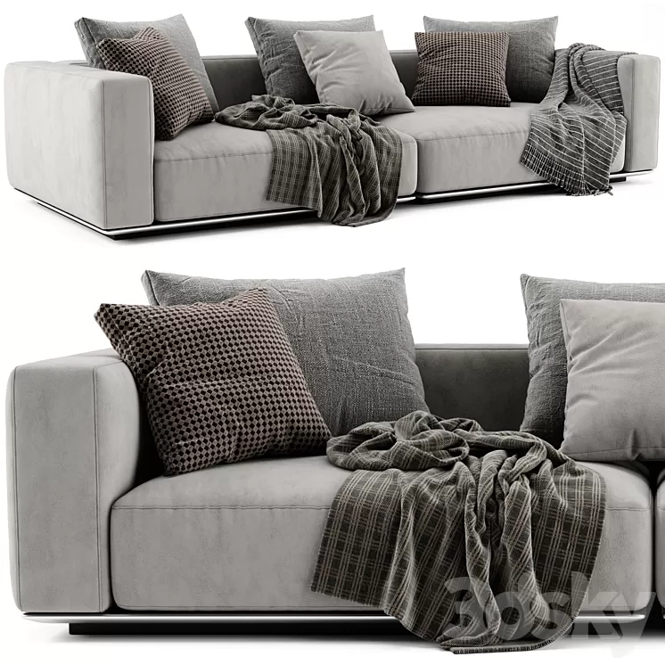 Flexform Grandemare 2 Seats Sofa 3D Model