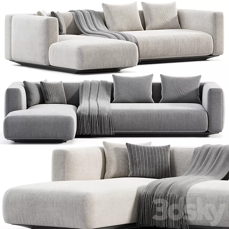 Flexform Grandemare Chaise Longue Sofa 3D Model Free