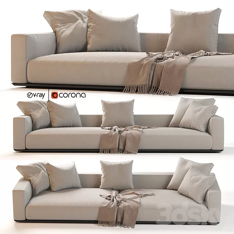 Flexform Grandemare Sectional Sofa 3D Model