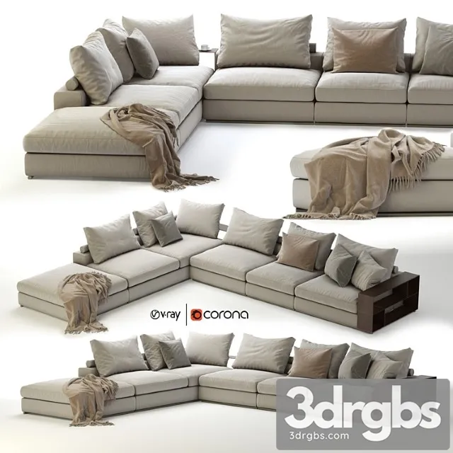 Flexform groundpiece sectional sofa 2 3D Model Free