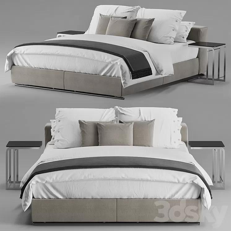 Flexform Groundpiece slim bed 3D Model