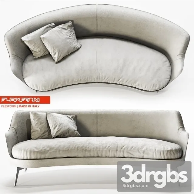 Flexform Guscio Sofa 01 3D Model Free