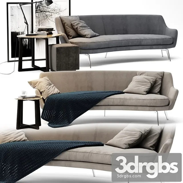 Flexform guscio sofa 2 3D Model Free
