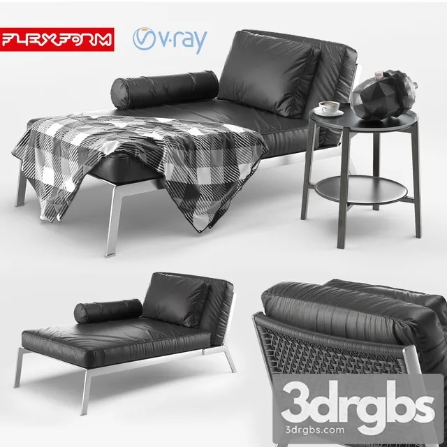 Flexform Happy Chaise Longue 3D Model Free