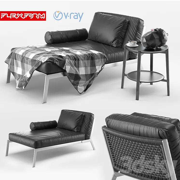 Flexform Happy Chaise Longue 3D Model