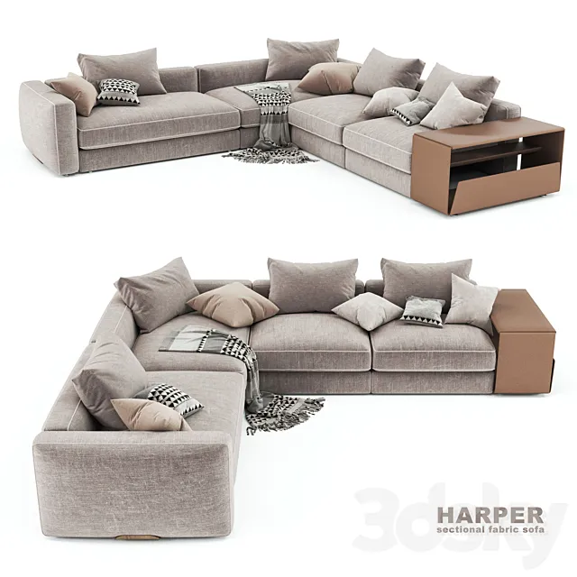Flexform HARPER sectional sofa 3D Model