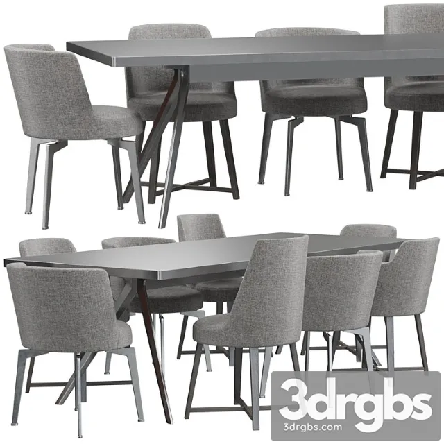 Flexform hera chair and zefiro table 2 3D Model Free