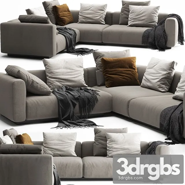 Flexform lario b sofa 2 3D Model Free