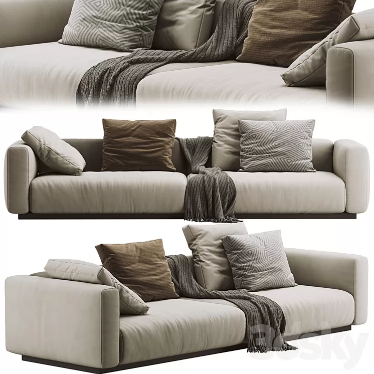 Flexform Lario Sofa 3 seats 3D Model Free