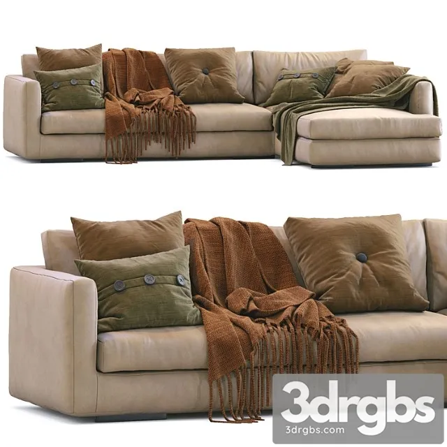 Flexform Leather Sofa Magnum 1 3D Model Free