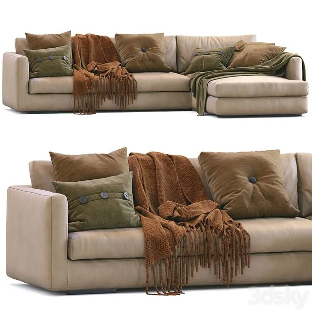 Flexform Leather Sofa MAGNUM 3D Model