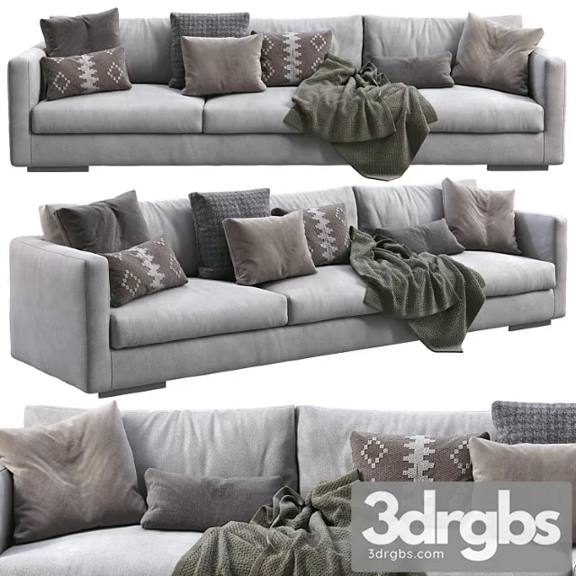 Flexform leather sofa magnum_3 2 3D Model Free