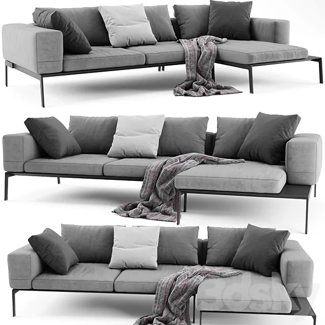 Flexform Lifesteel Sectional Sofa 3DModel