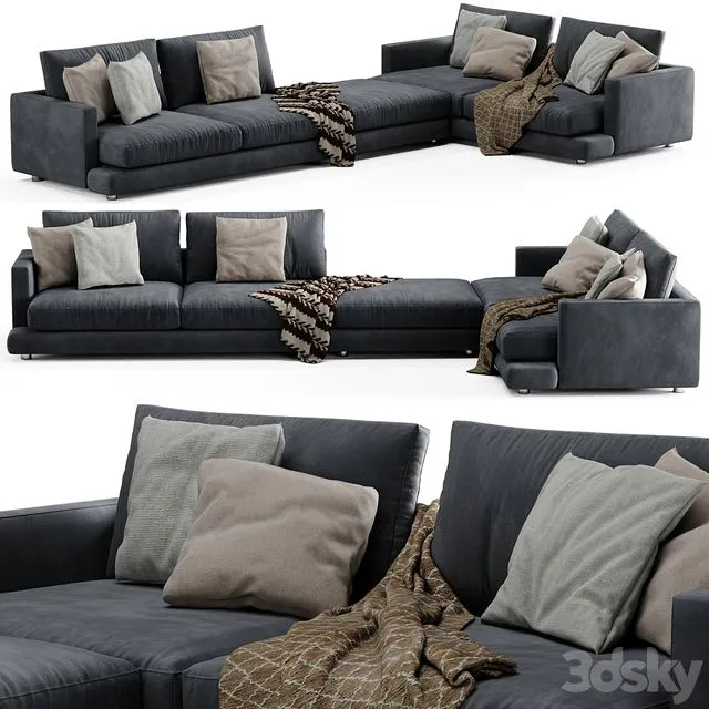 Flexform Long Island Sofa Set 01 3D Model