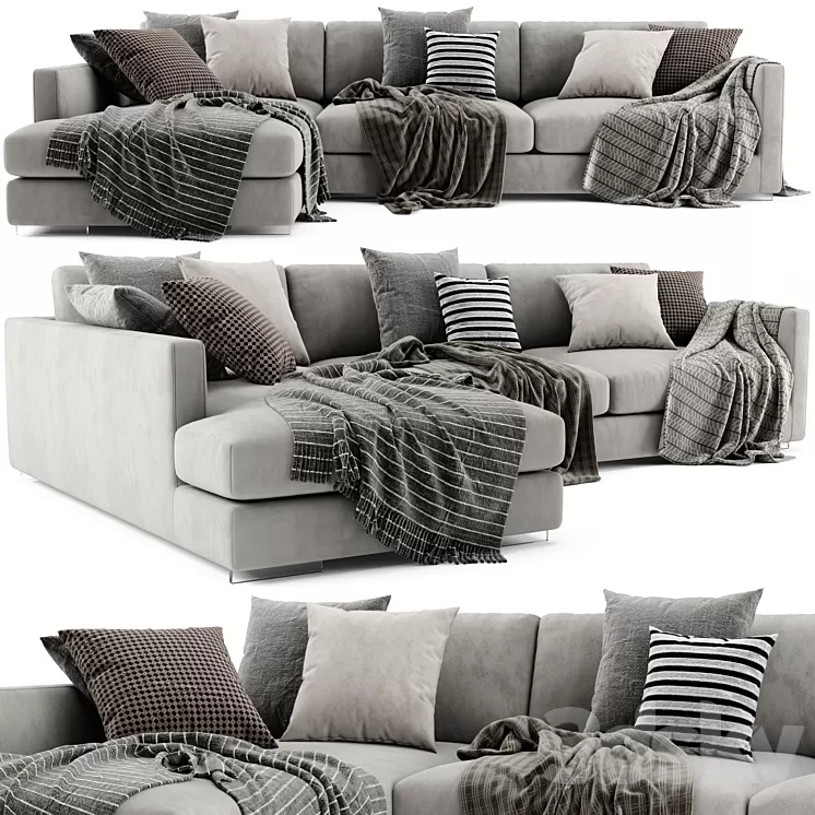 Flexform Magnum Chaise Longue Sofa 2 3D Model Free