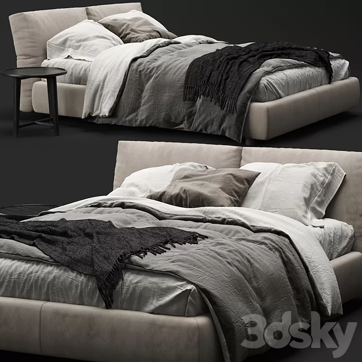 Flexform Newbridge Soft Bed 3D Model