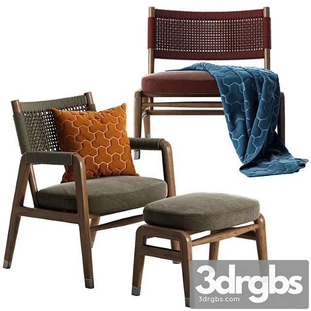 Flexform ortigia armchair 3D Model Free