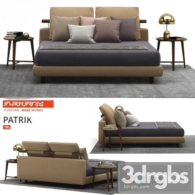 Flexform Patrik Bed 3D Model Free