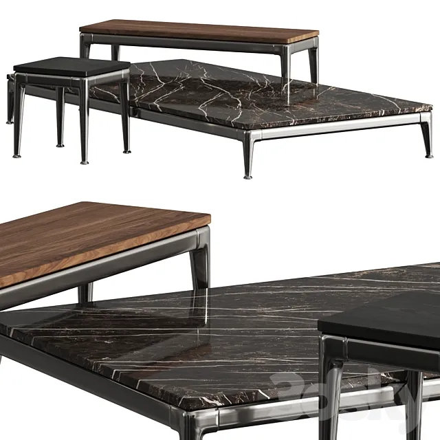 Flexform Pico Coffee Tables Complication 2 3D Model