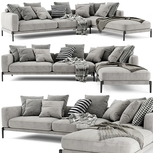Flexform Romeo Chaise Longue Sofa 3D Model