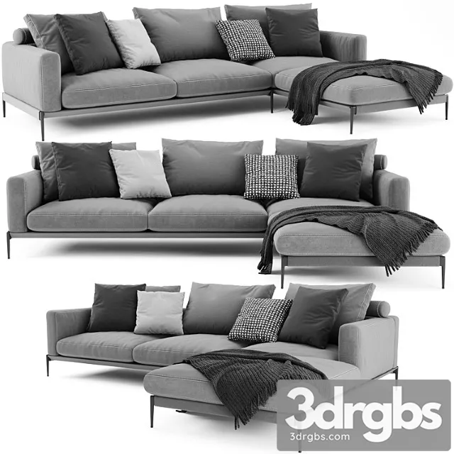 Flexform romeo sectional sofa 2 3D Model Free