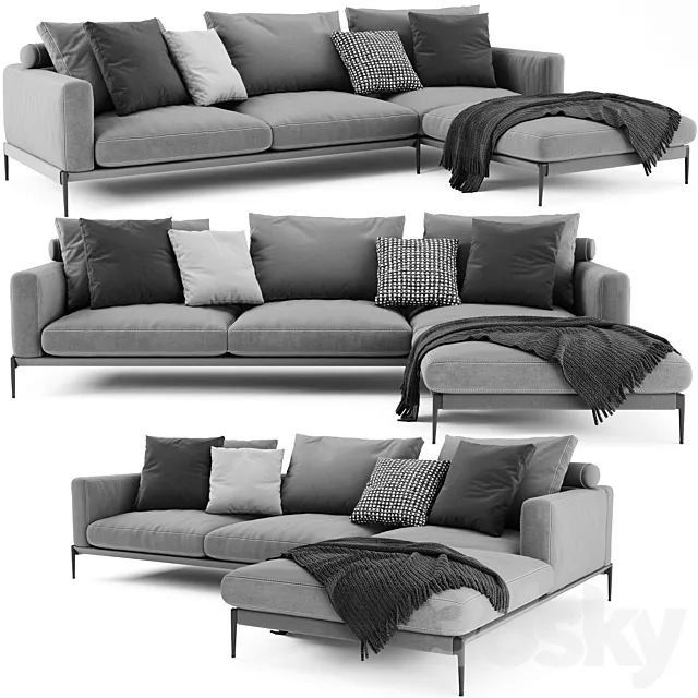 Flexform Romeo Sectional Sofa 3D Model