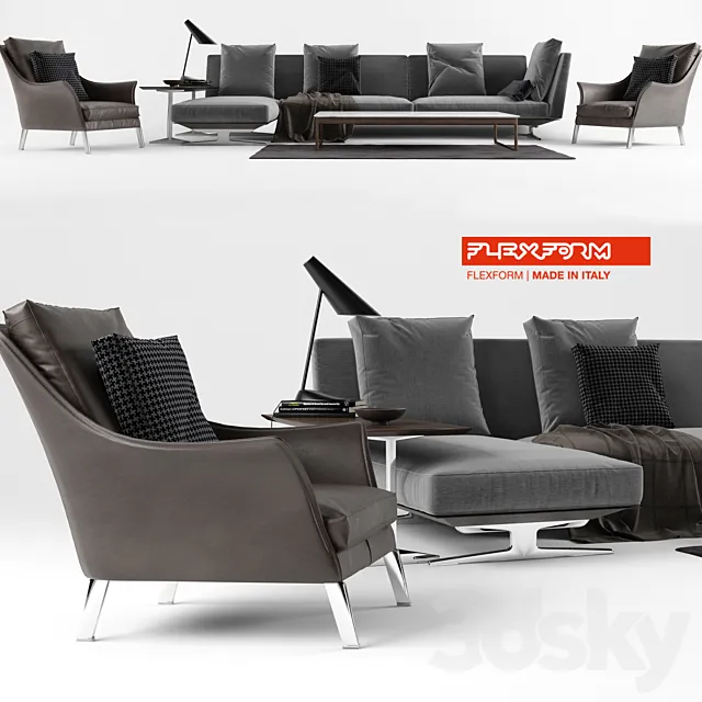 Flexform Set 02 Evergreen Sofa Free Download