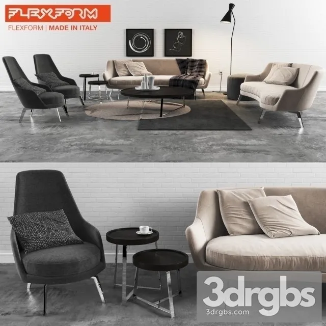 Flexform Sofa  Set 01 Free Download