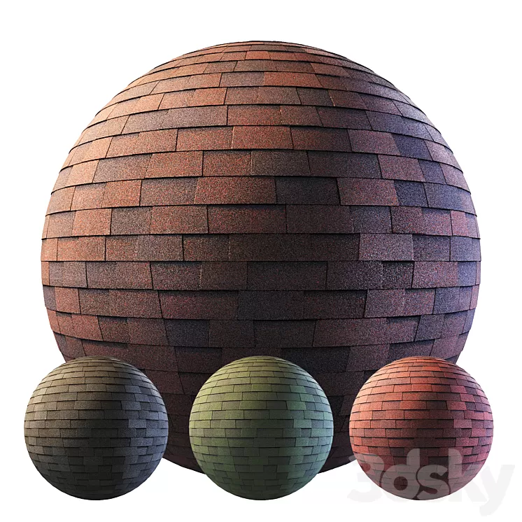 Flexible shingles Type 1 3D Model Free Download
