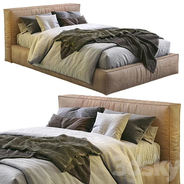 Flexteam Leather bed SLIM ONE 3D Model