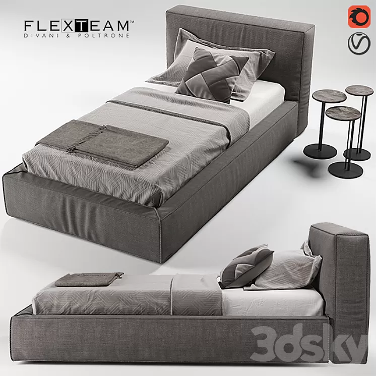 FLEXTEAM SLIM ONE bed (single) 3D Model