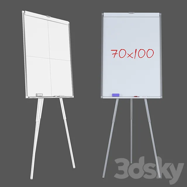Flipchart Attache 70x100 tripod 3D Model