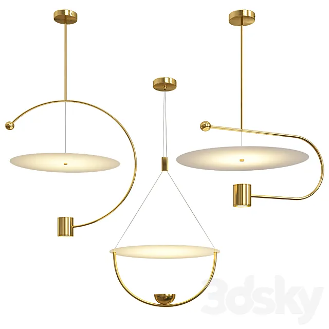 Float Geometric Led Chandelier 3D Model