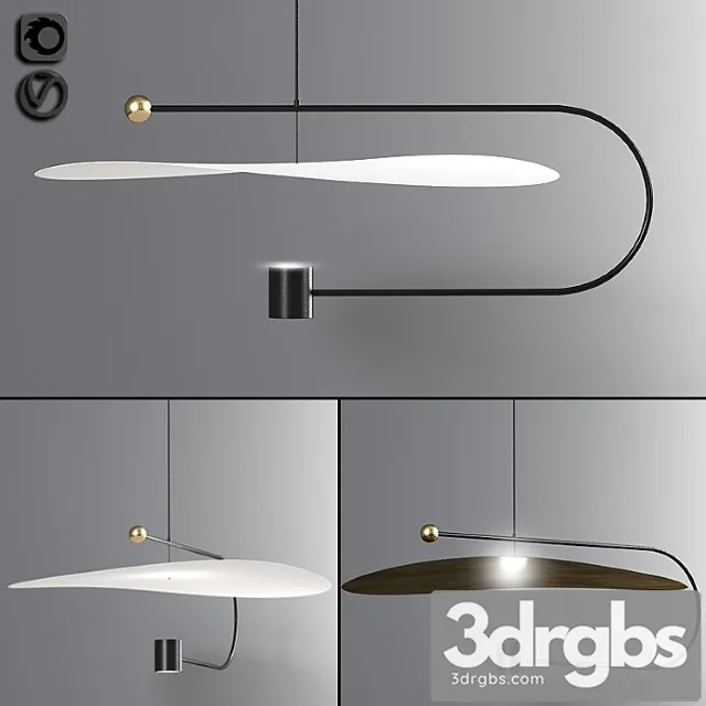 Float wide pendant light_3 3D Model Free