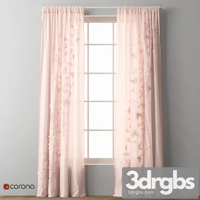 floating butterfly voile drapery panel Free Download