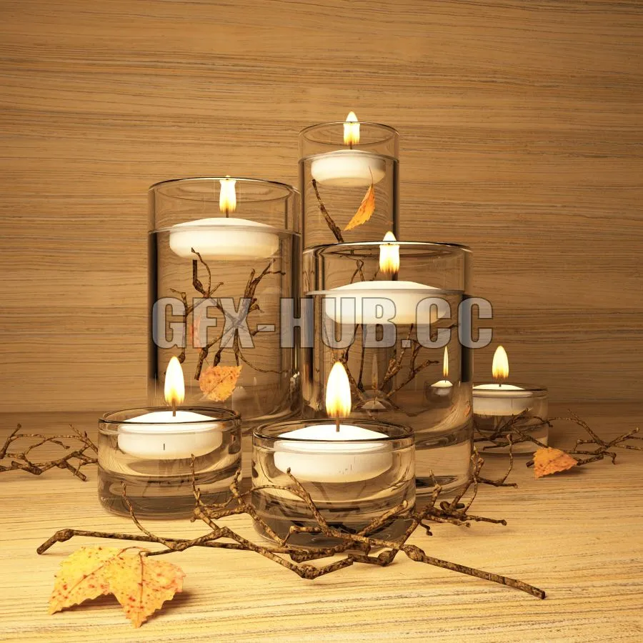 Floating candles 3D Model