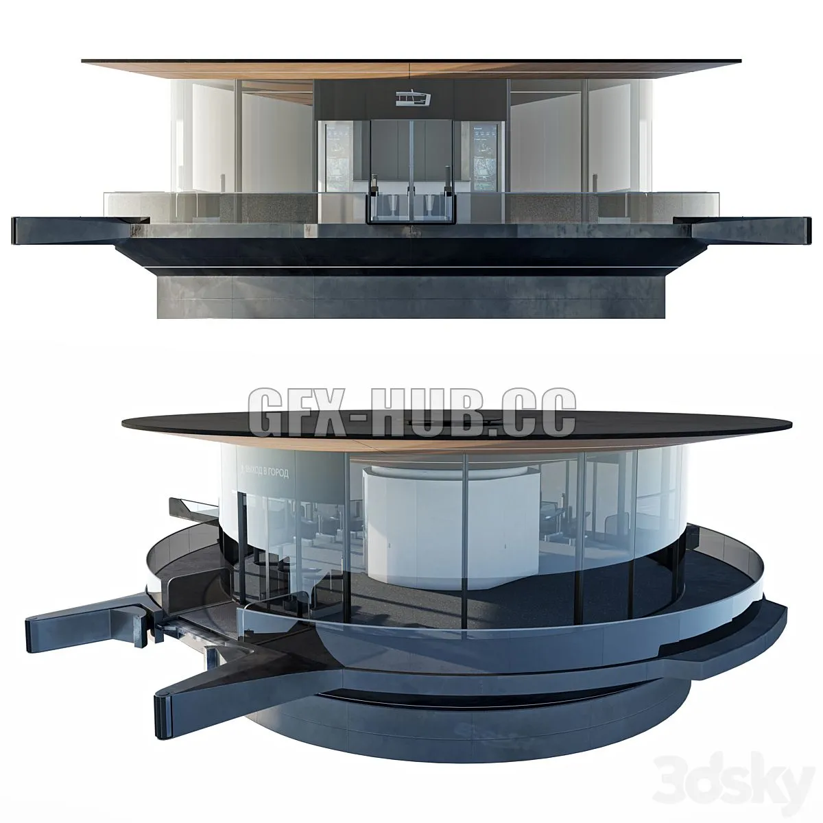 Floating jetty 3D Model